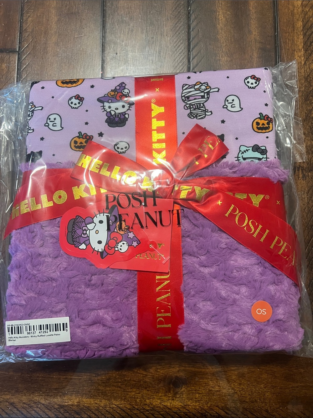 Posh Peanut Hello Kitty Halloween Purple Plush Blanket - Minky Luxette